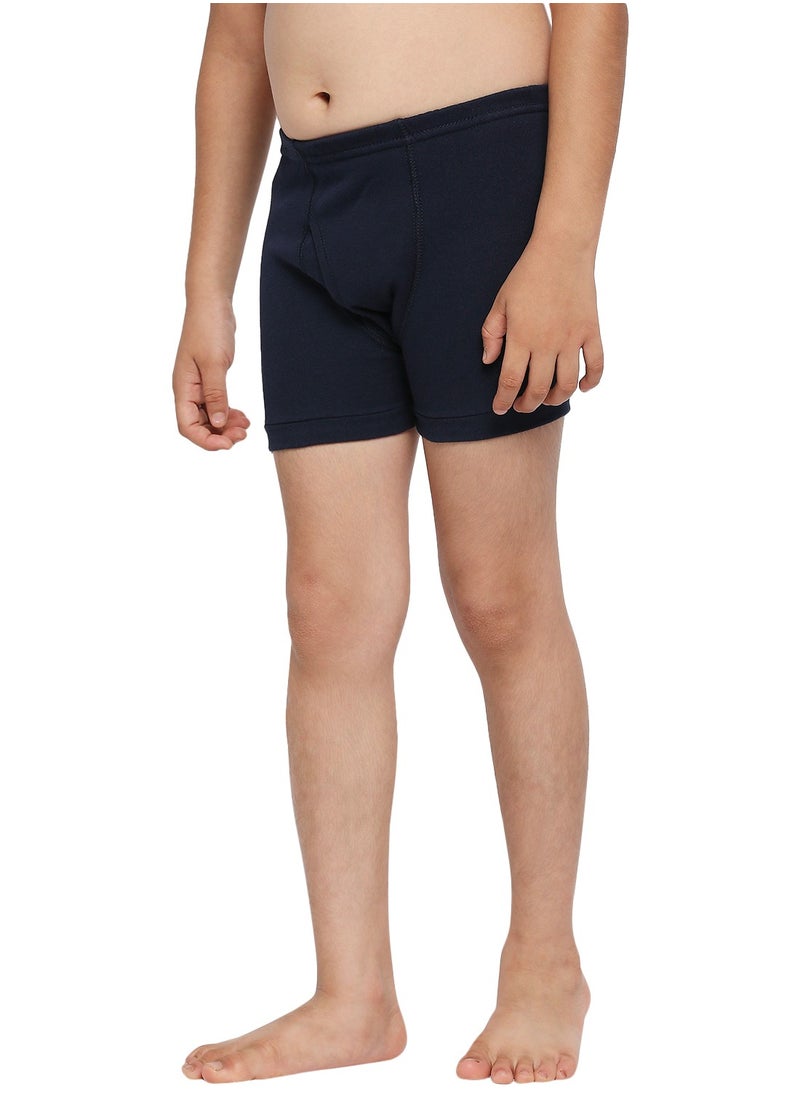 BOY'S COTTON BOXER SHORT BRIEF (PACK OF 3) - NAVY BLUE