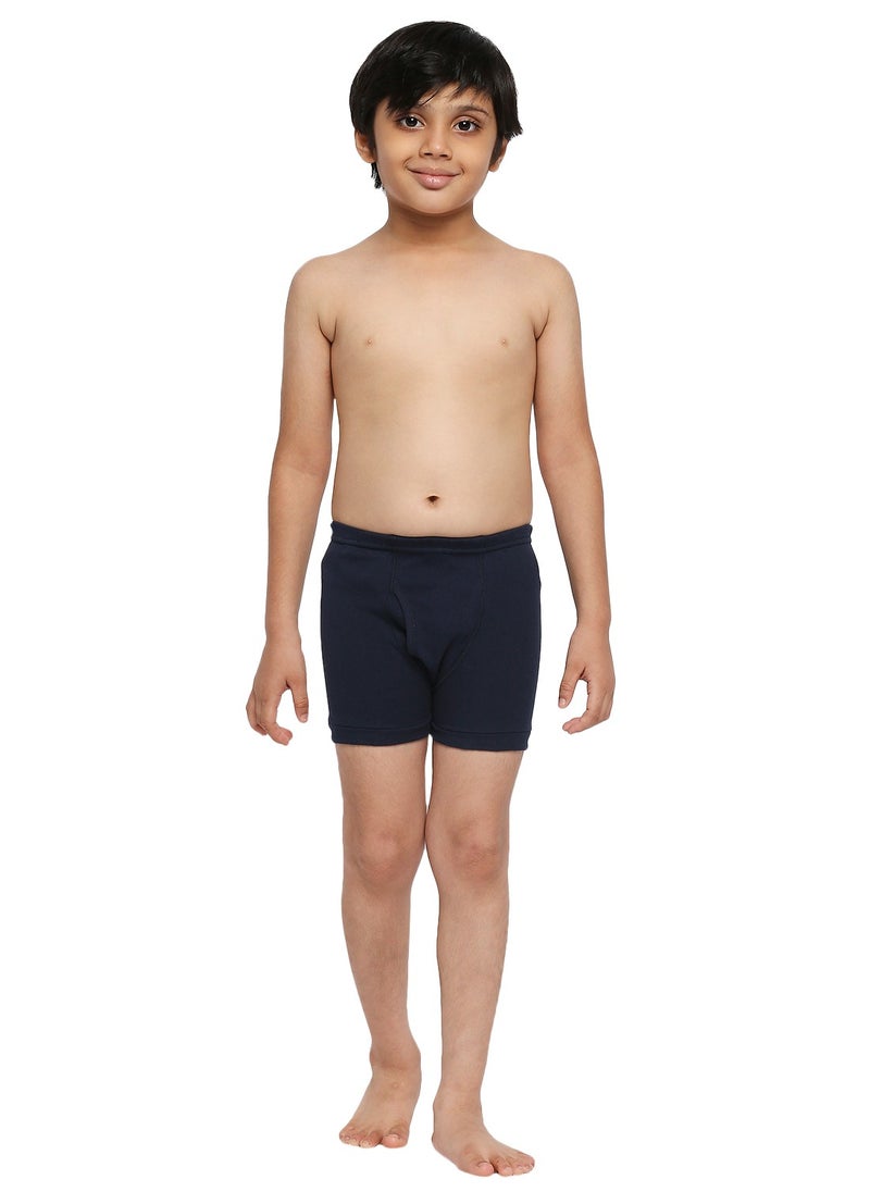 BOY'S COTTON BOXER SHORT BRIEF (PACK OF 3) - NAVY BLUE