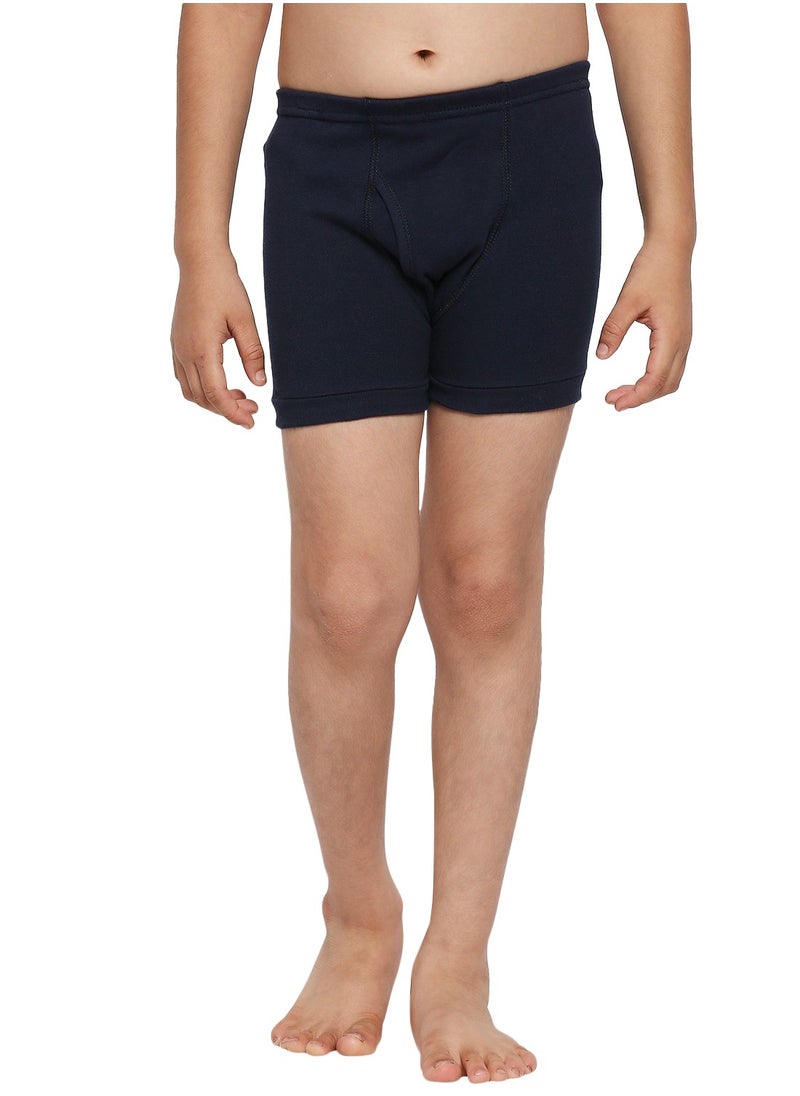BOY'S COTTON BOXER SHORT BRIEF (PACK OF 3) - NAVY BLUE