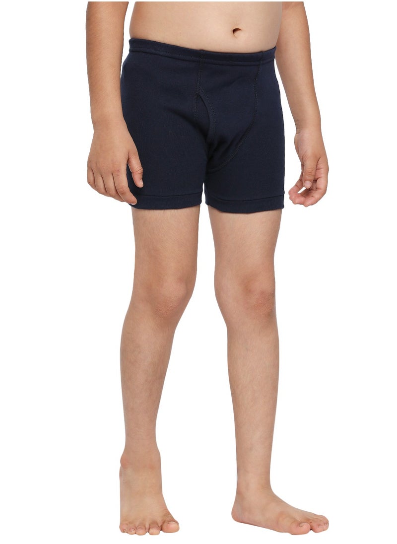 BOY'S COTTON BOXER SHORT BRIEF (PACK OF 3) - NAVY BLUE