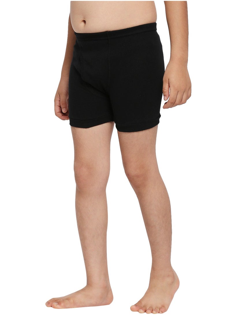 BOY'S COTTON BOXER SHORT BRIEF (PACK OF 3) - BLACK