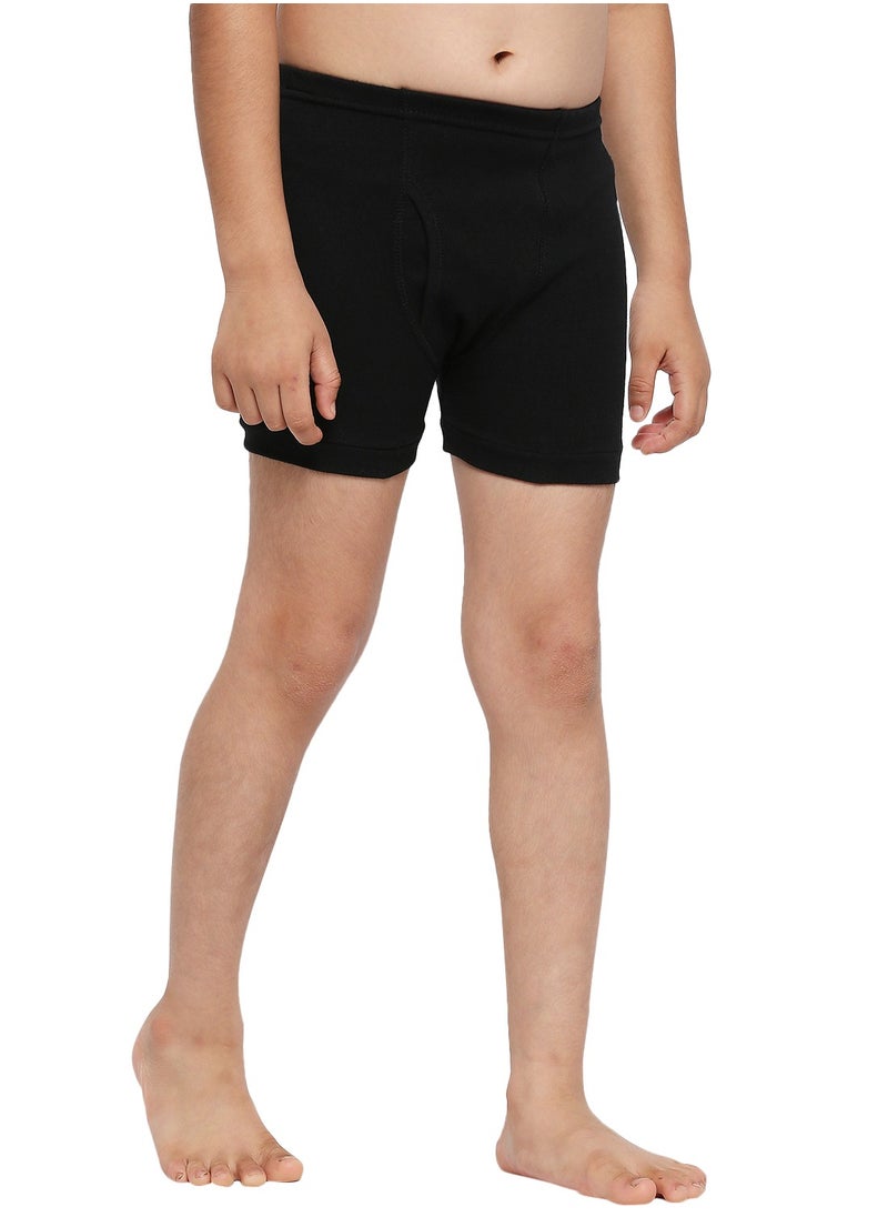 BOY'S COTTON BOXER SHORT BRIEF (PACK OF 3) - BLACK