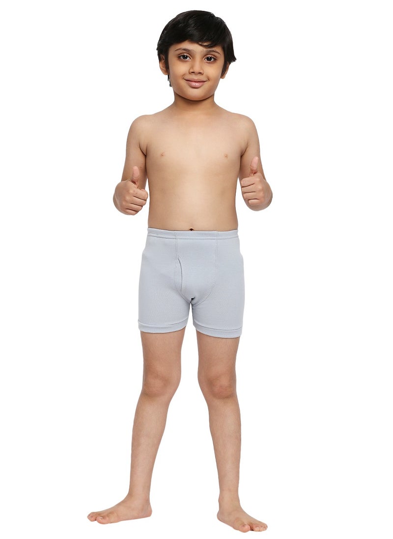 BOY'S COTTON BOXER SHORT BRIEF (PACK OF 3) - LIGHT GREY