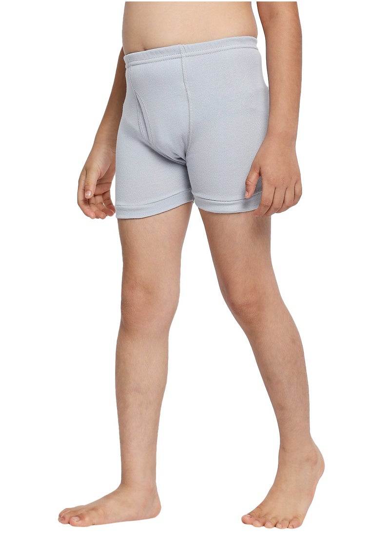 BOY'S COTTON BOXER SHORT BRIEF (PACK OF 3) - LIGHT GREY