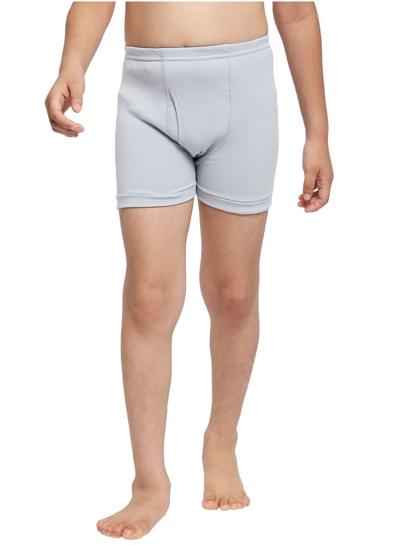 BOY'S COTTON BOXER SHORT BRIEF (PACK OF 3) - LIGHT GREY