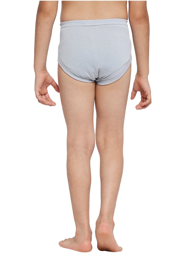 BOY'S COTTON BRIEF (PACK OF 3) - LIGHT GREY