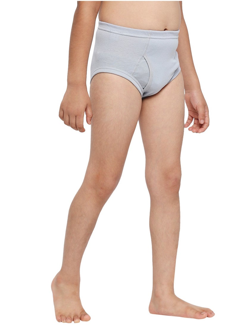 BOY'S COTTON BRIEF (PACK OF 3) - LIGHT GREY