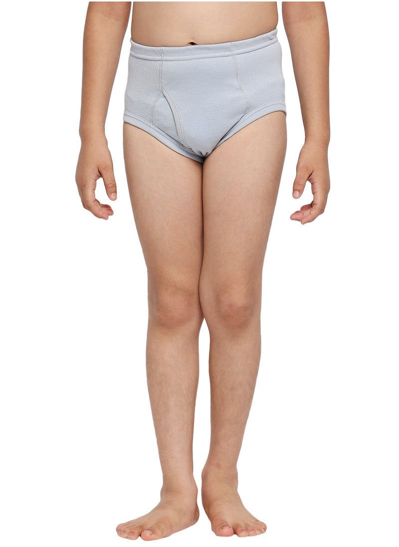 BOY'S COTTON BRIEF (PACK OF 3) - LIGHT GREY