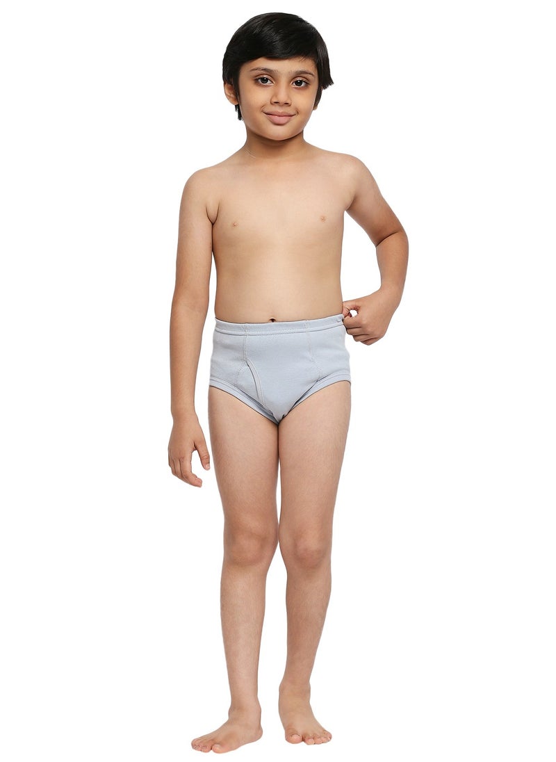 BOY'S COTTON BRIEF (PACK OF 3) - LIGHT GREY