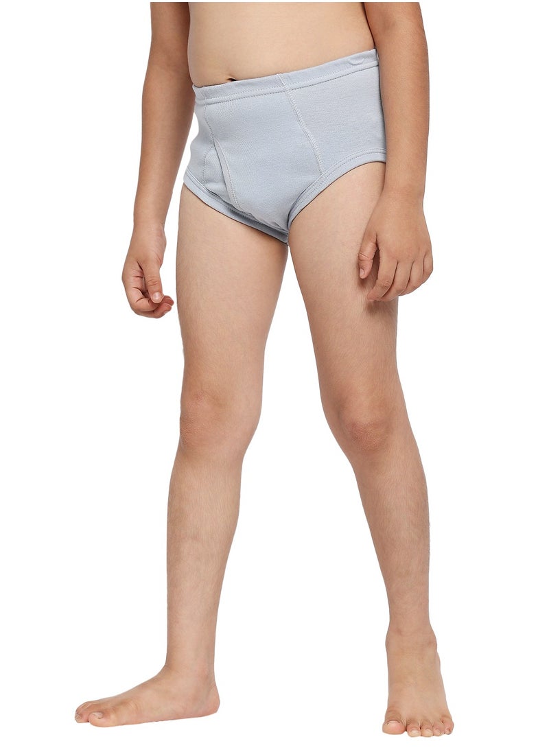 BOY'S COTTON BRIEF (PACK OF 3) - LIGHT GREY