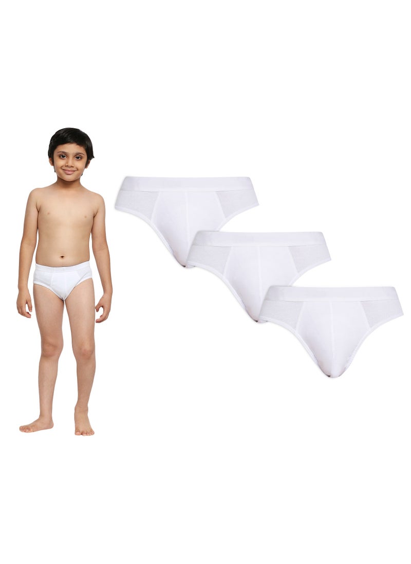 BOY'S COTTON BRIEF (PACK OF 3) - WHITE