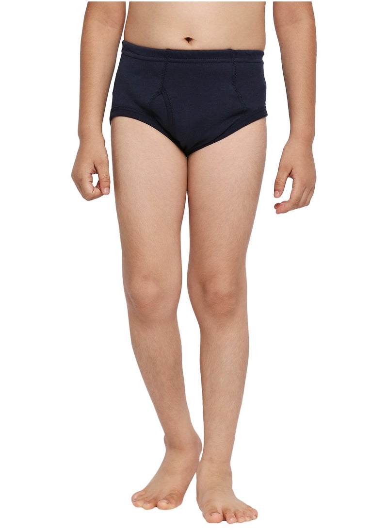 BOY'S COTTON BRIEF (PACK OF 3) - NAVY BLUE