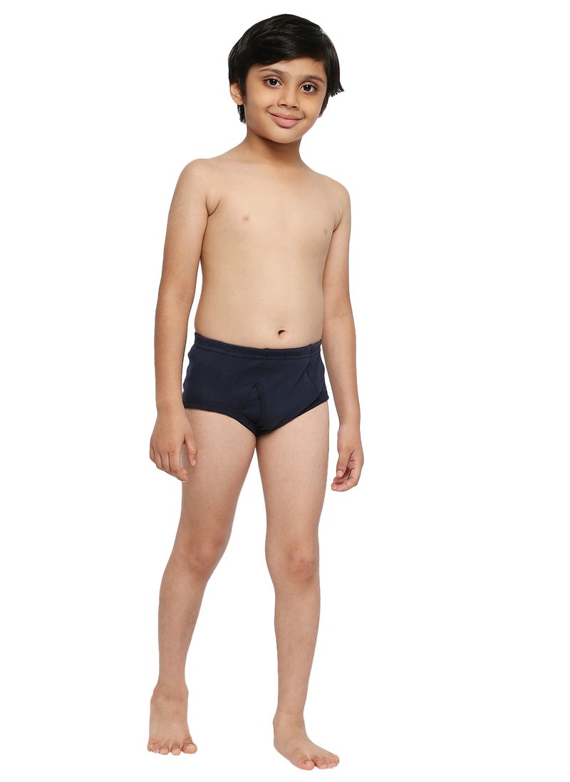 BOY'S COTTON BRIEF (PACK OF 3) - NAVY BLUE