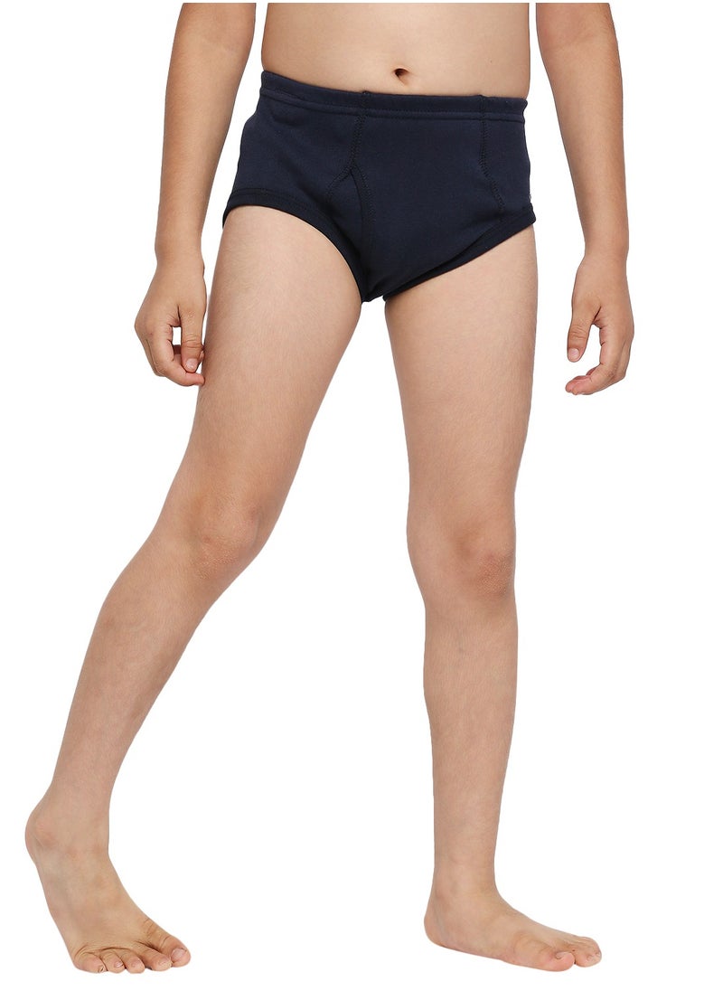BOY'S COTTON BRIEF (PACK OF 3) - NAVY BLUE