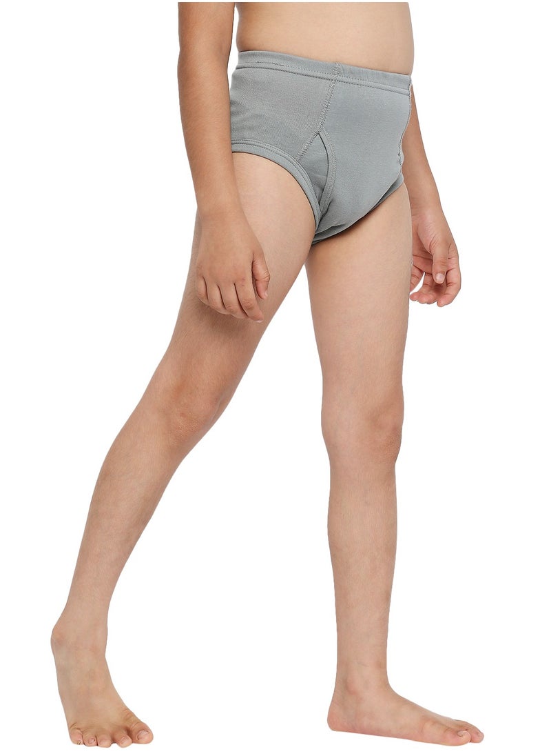 BOY'S COTTON BRIEF (PACK OF 3) - DARK GREY