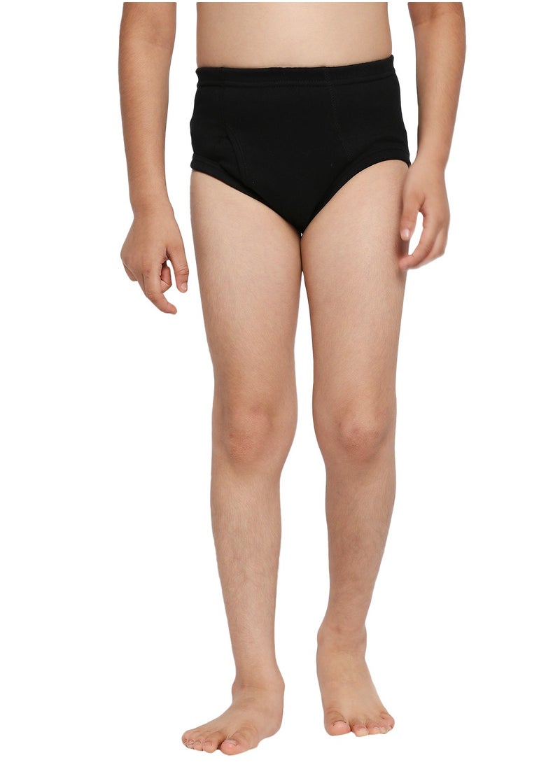 BOY'S COTTON BRIEF (PACK OF 3) - BLACK