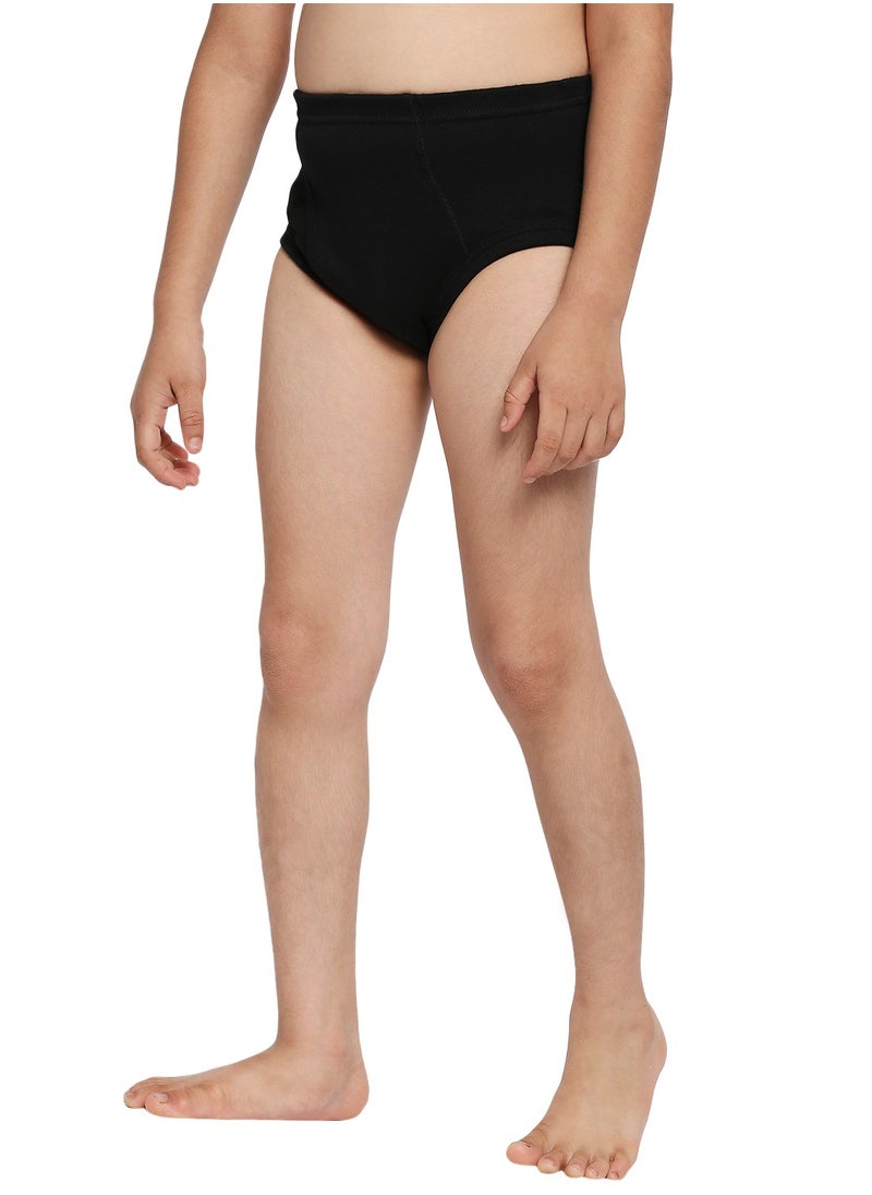 BOY'S COTTON BRIEF (PACK OF 3) - BLACK