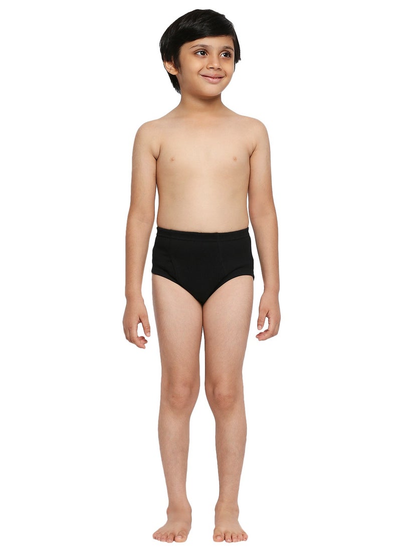 BOY'S COTTON BRIEF (PACK OF 3) - BLACK
