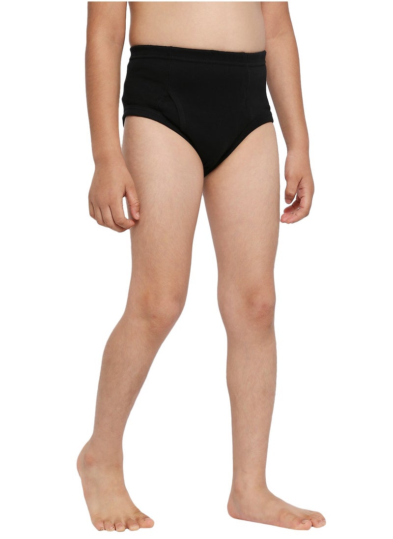 BOY'S COTTON BRIEF (PACK OF 3) - BLACK