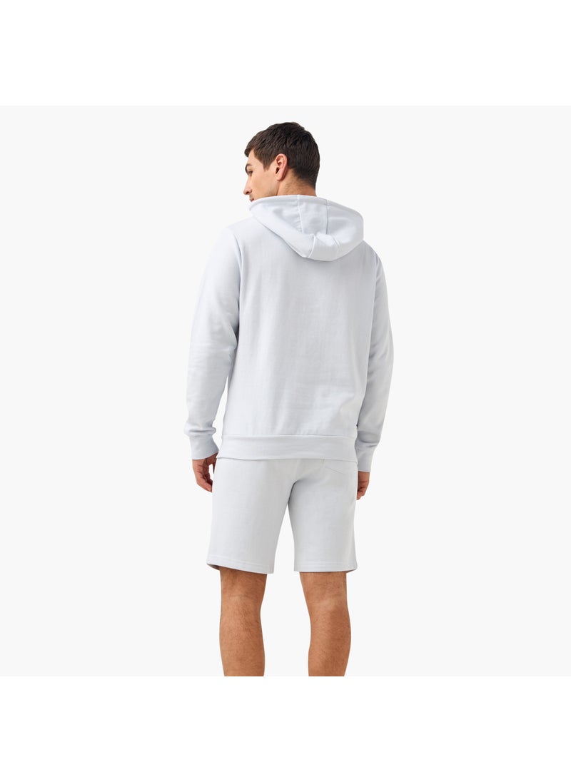 Printed Hoodie and Shorts Set