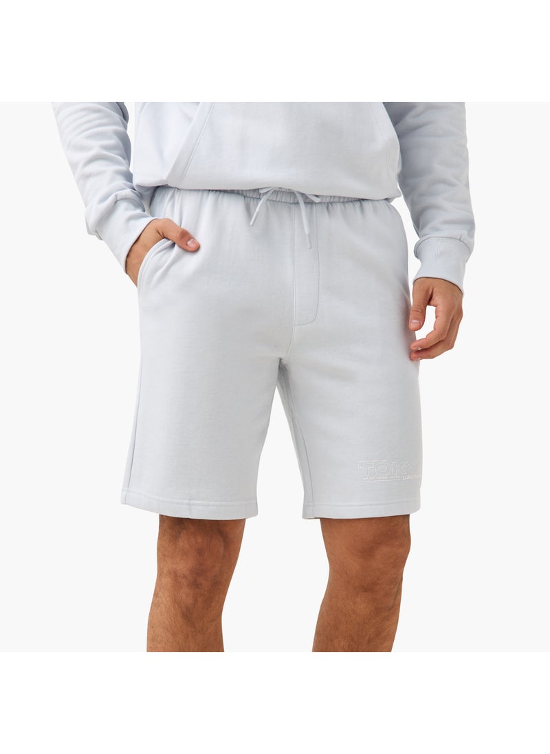 Printed Hoodie and Shorts Set