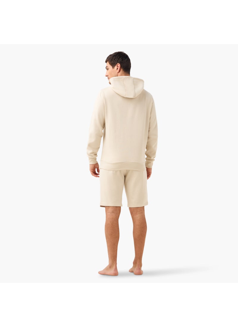 Printed Hoodie and Shorts Set