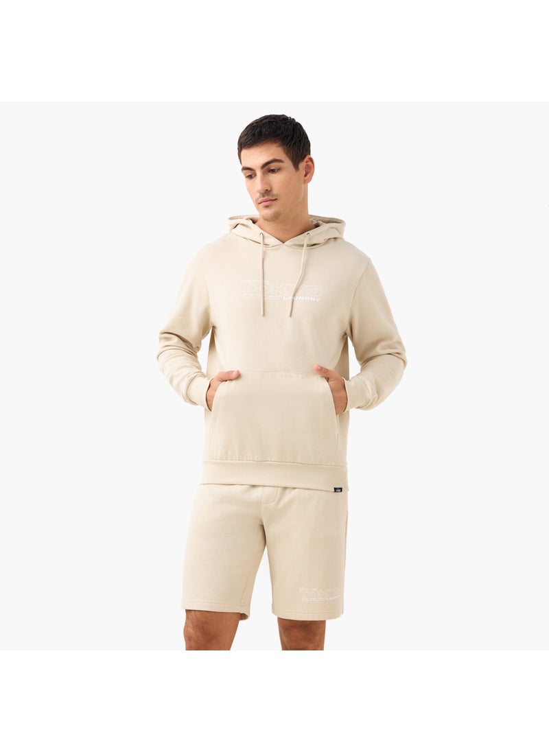 Printed Hoodie and Shorts Set