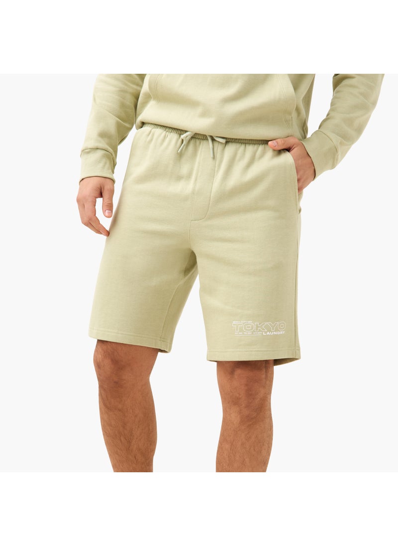 Printed Hoodie and Shorts Set
