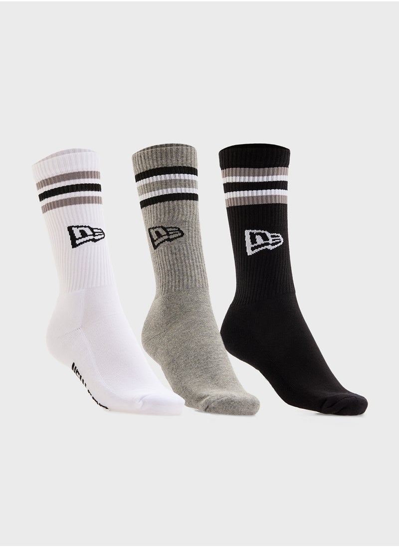 Retro Stripe Crew Socks