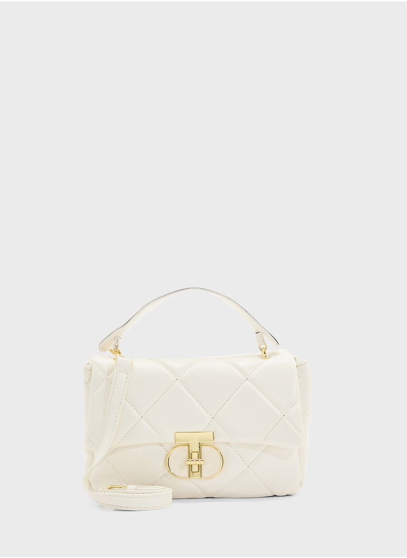 Quilted Crossbody With Top Handle