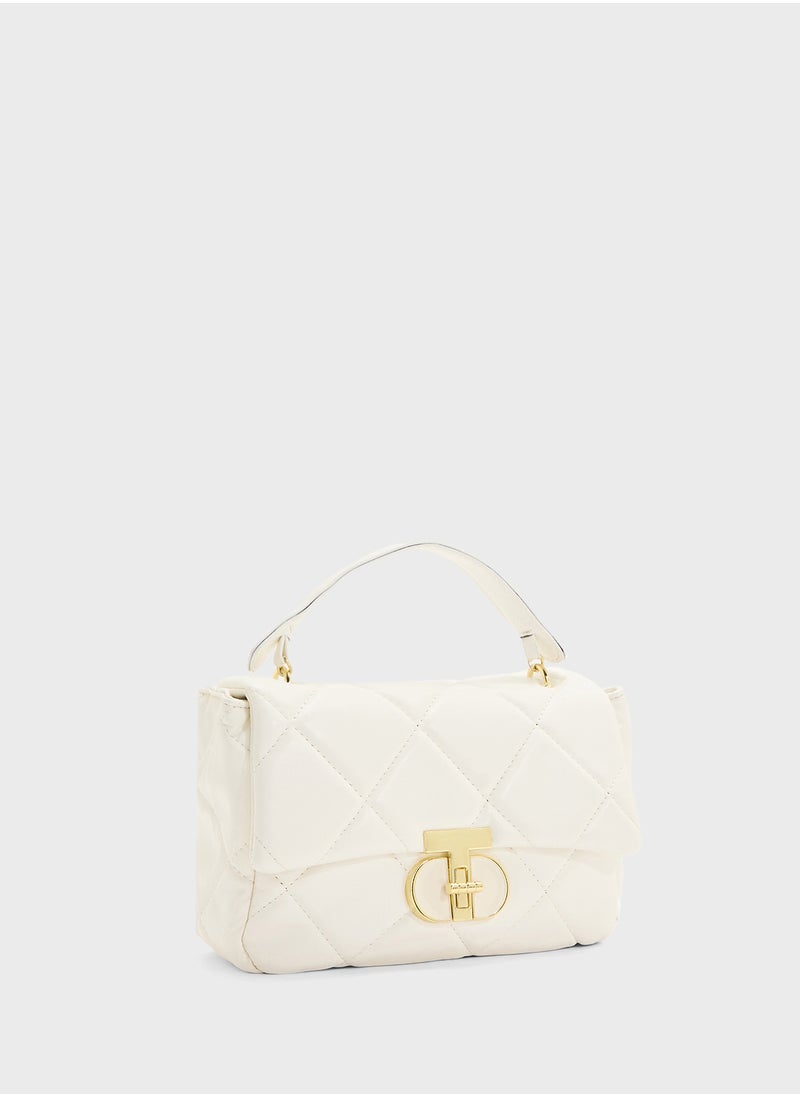Quilted Crossbody With Top Handle