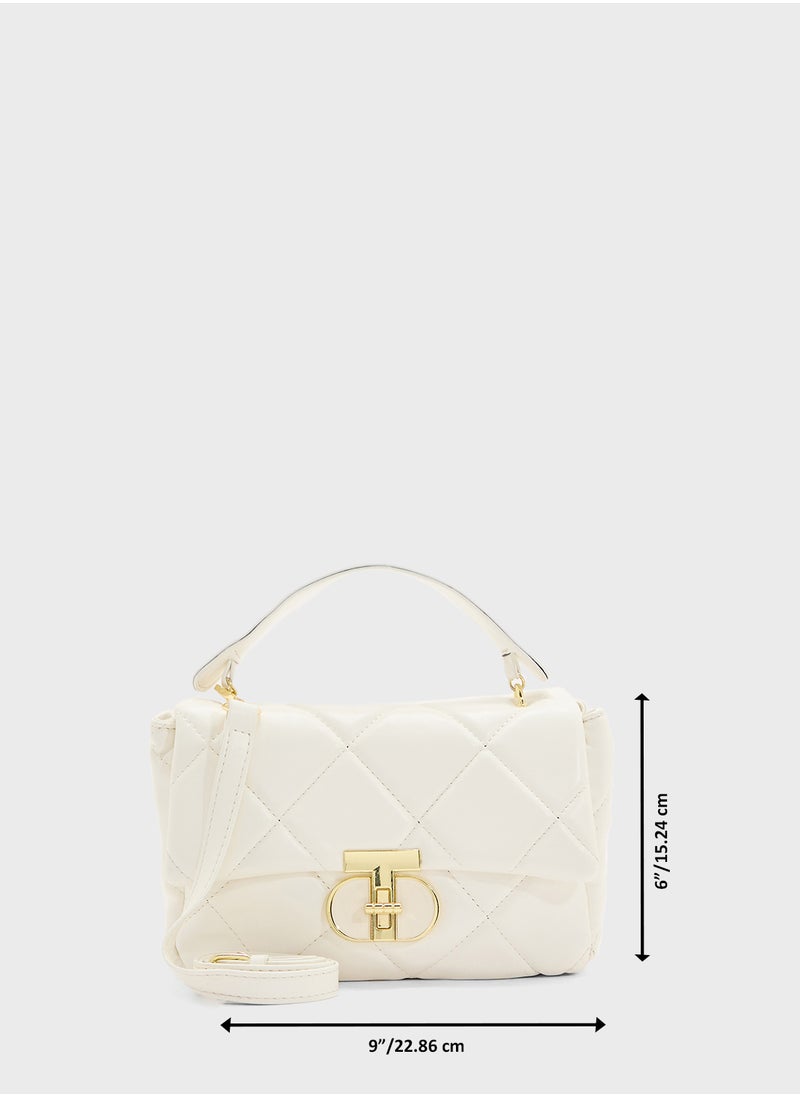 Quilted Crossbody With Top Handle