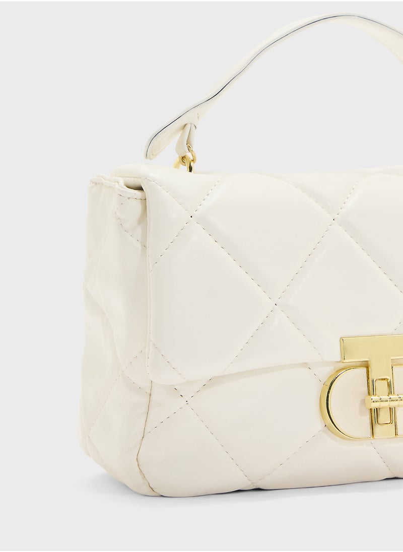 Quilted Crossbody With Top Handle