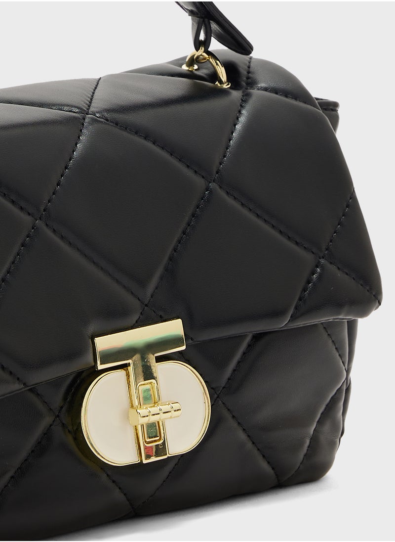 Quilted Crossbody With Top Handle
