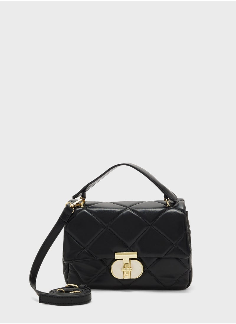 Quilted Crossbody With Top Handle