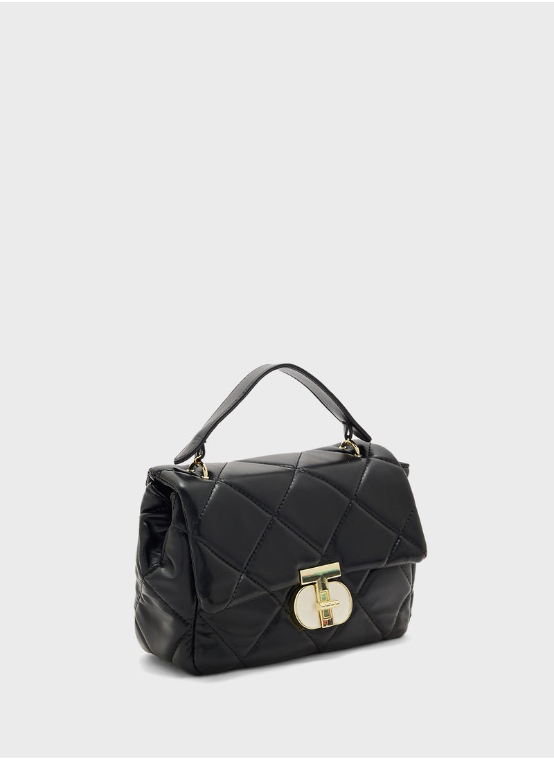 Quilted Crossbody With Top Handle