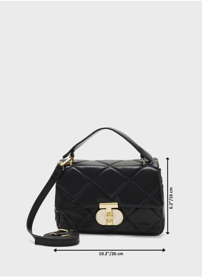 Quilted Crossbody With Top Handle