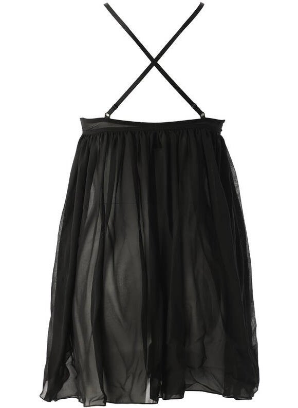 Women Black Halterneck Short Nightgown