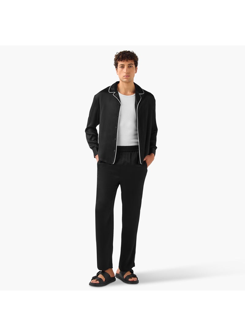 Iconic Piped Lounge Pants with Flexi Waist and Pockets