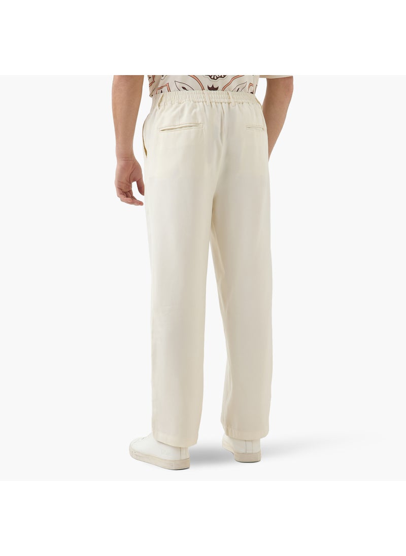 Iconic Regular Fit Trousers with Button Closure and Pockets