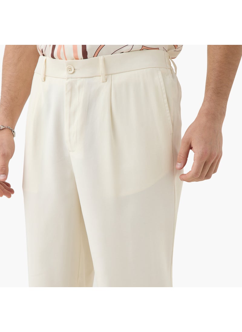 Iconic Regular Fit Trousers with Button Closure and Pockets