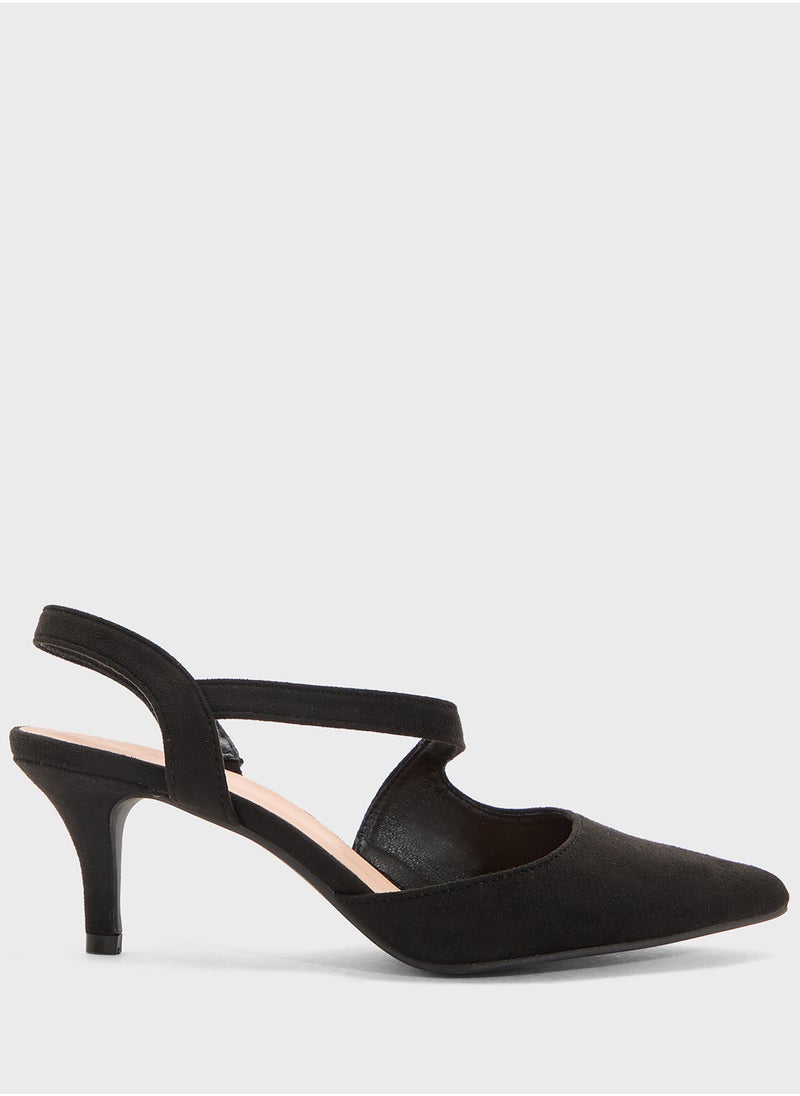 Mid Heel Slingback Pump