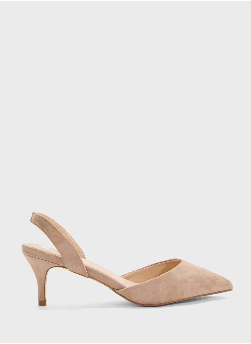 Mid Heel Pump With Slingback