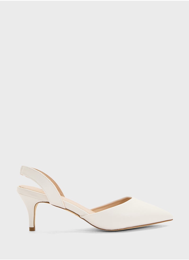 Mid Heel Pump With Slingback