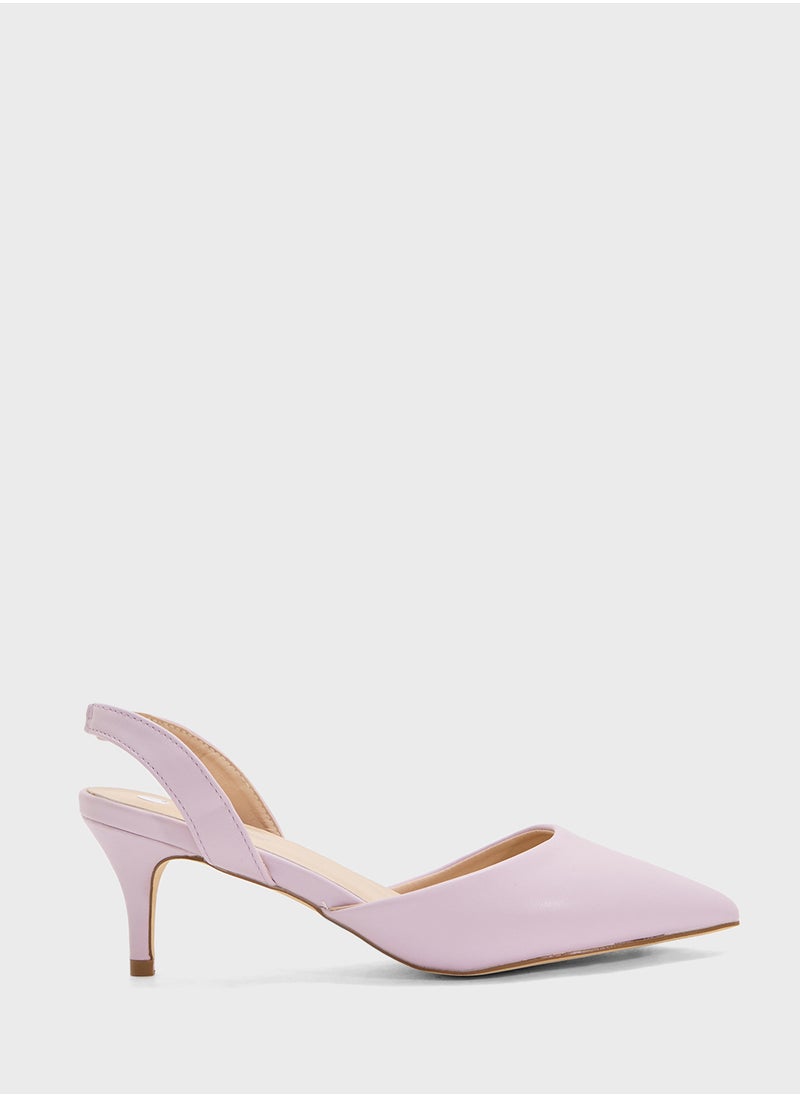 Mid Heel Pump With Slingback