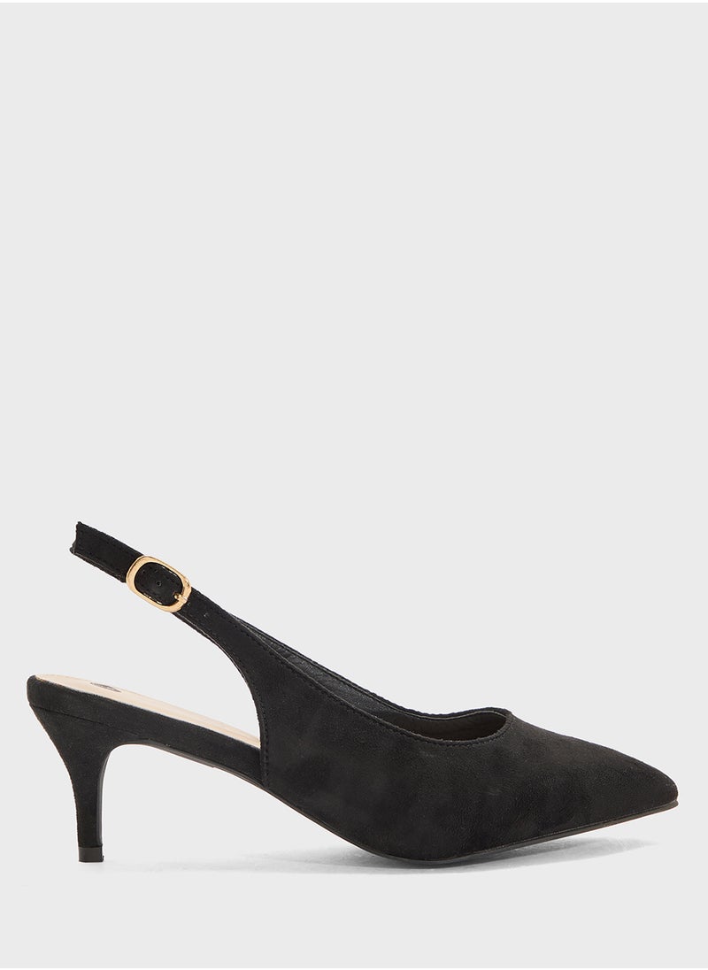 Slingback Low Heeled Pump