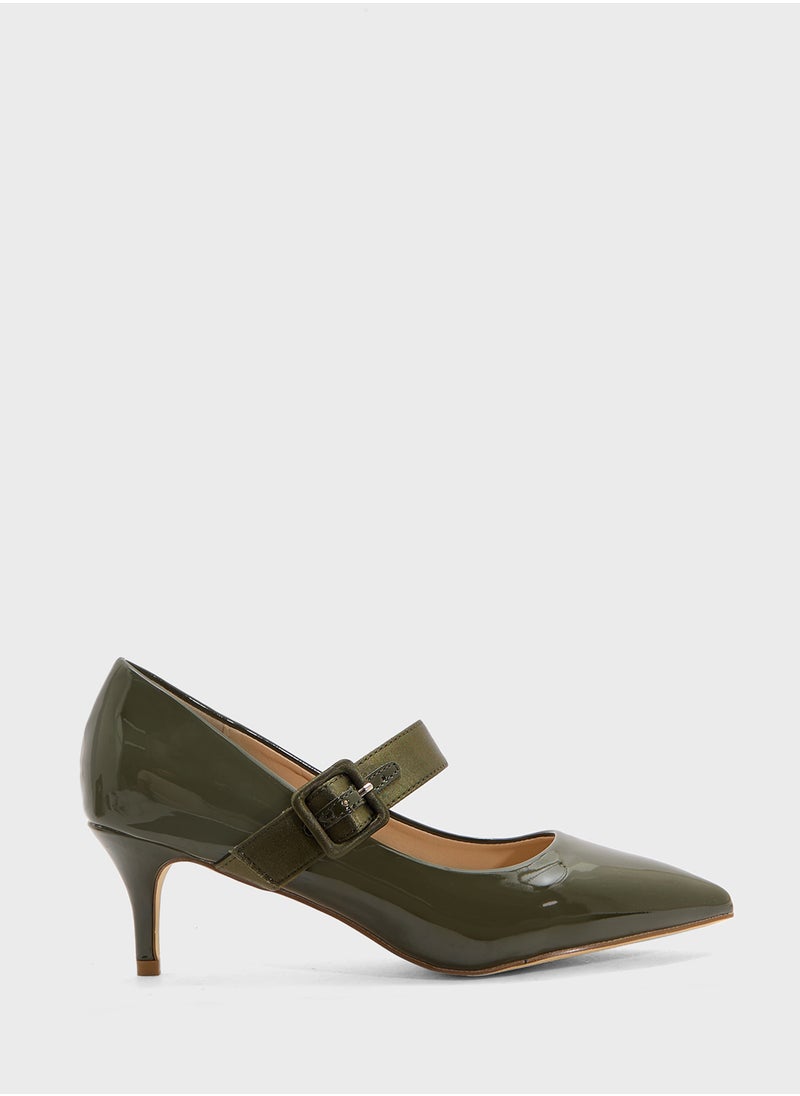 Mary-Jane Pointed Pump