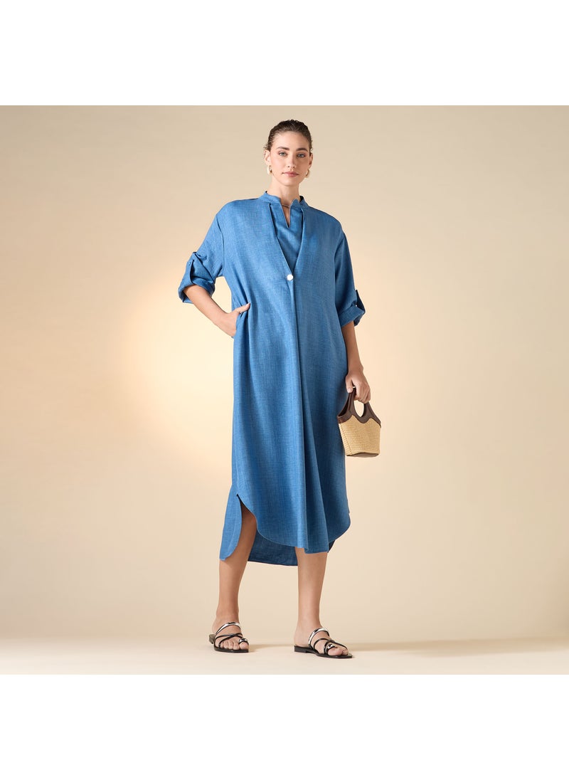 Iconic V-neck Midi Kaftan Dress