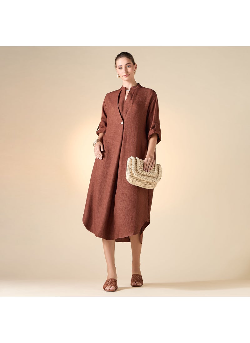 Iconic V-neck Midi Kaftan Dress