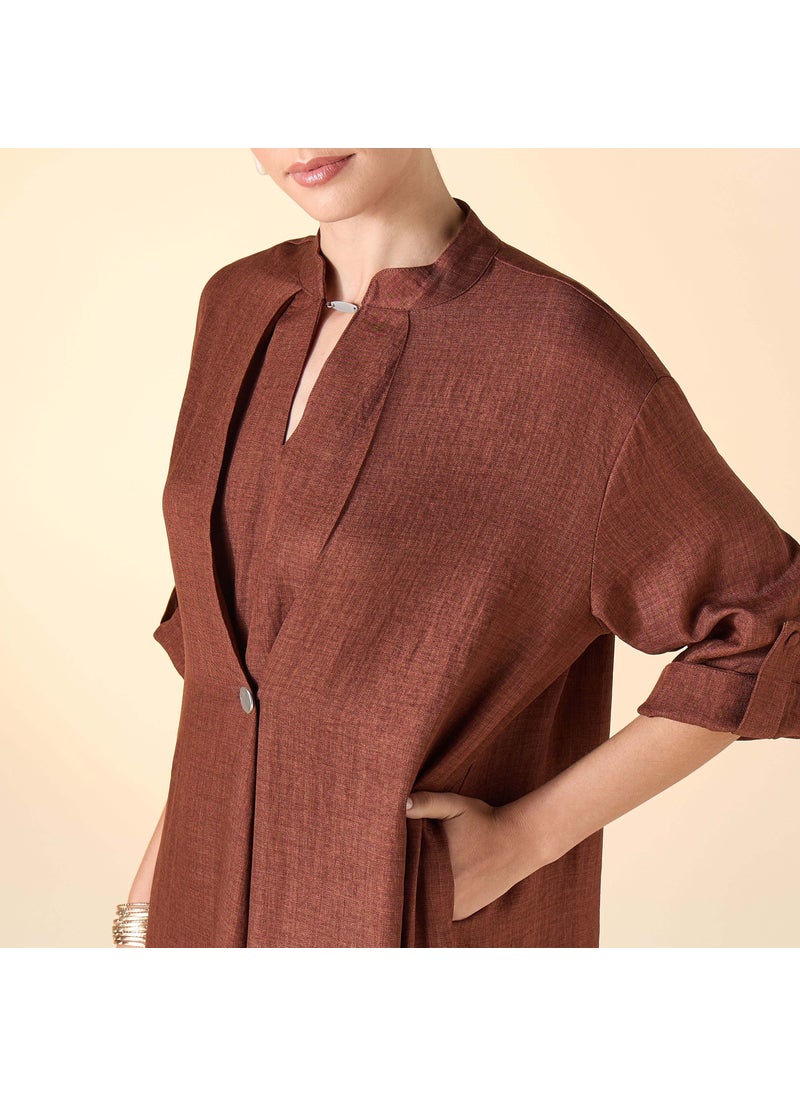 Iconic V-neck Midi Kaftan Dress